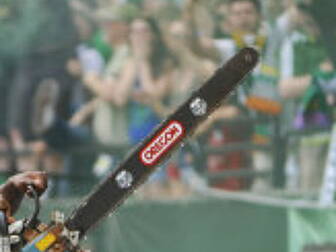 PIC: The chainsaw celebration...